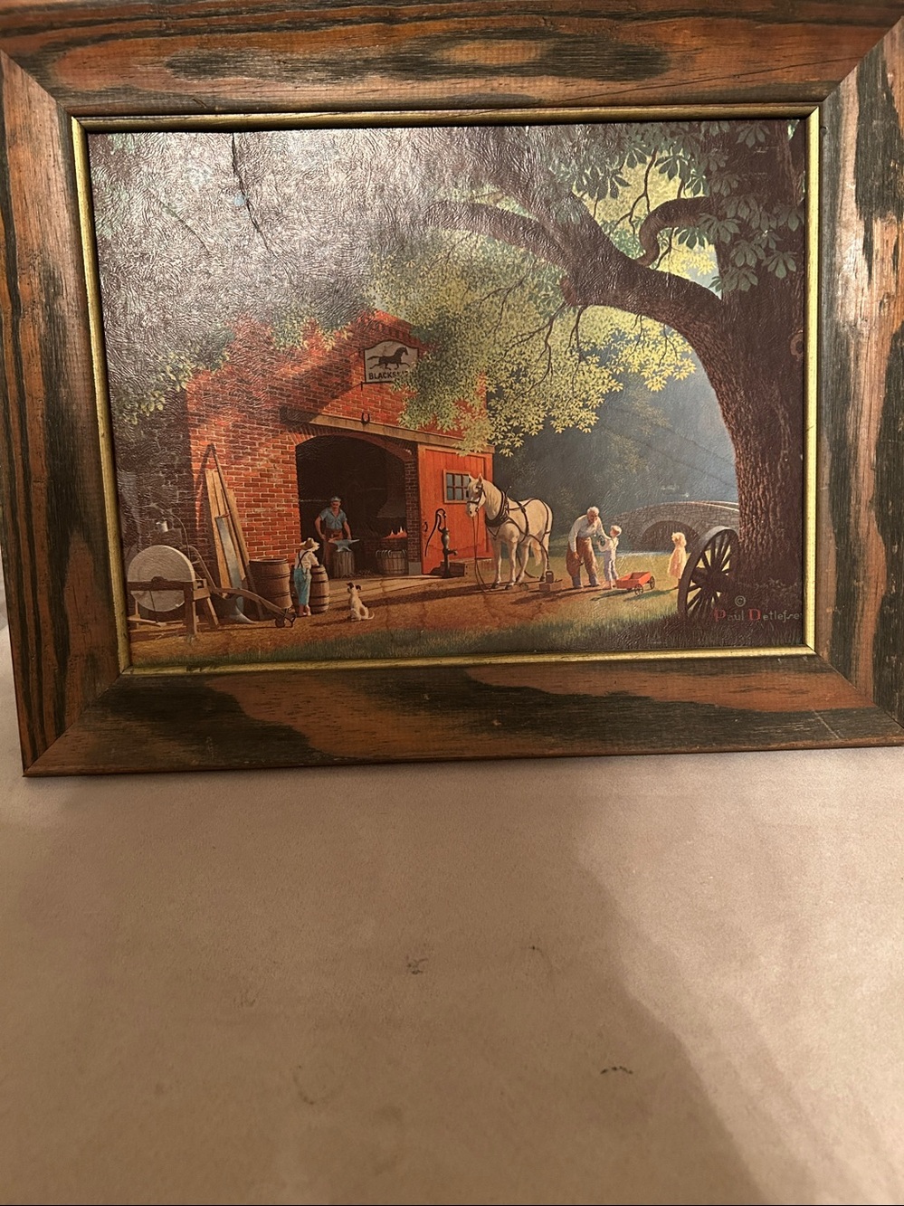 Paul Detlefsen Vintage “The Smithy” Lithographic PRINT 16 x 20